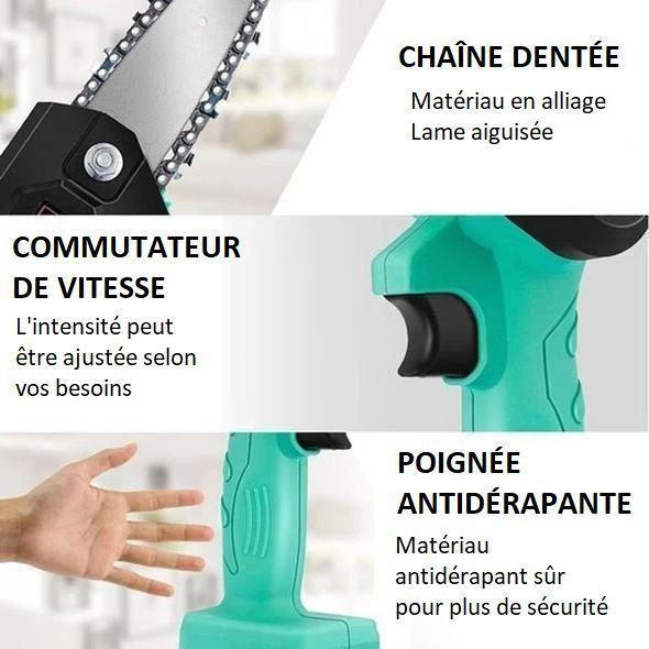 Mini scie à chaîne électrique rechargeable